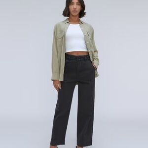NWT Everlane The Organic Wide-Leg Pants Black Size 4